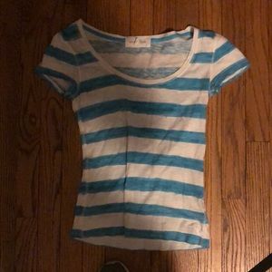 Blue and white stripped shirt